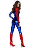 Womens Spiderman Long Sleeve Halloween Costume Catsuit Blue