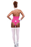 Adult Sexy Open Bust Off Shoulder Halloween Bunny Costume Pink