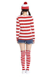 Womens Cartoon Where's Wally Halloween Costume Red