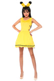Womens Sleeveless Pikachu Halloween Costume Yellow
