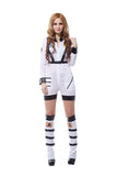 Sexy Astronaut Rocket Space Girl Romper Adult Halloween Costume White