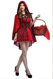 Womens Glamorous Halloween Little Red Riding Hood Costume Red