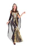 Womens Halloween Greek Goddess Sequin Costume Gold
