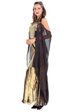 Womens Halloween Greek Goddess Sequin Costume Gold