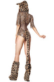 Sexy Halloween Leopard Costume For Womens Brown