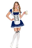 Womens Halloween Bavaria Oktoberfest Dirndl Beer Girl Costume Blue