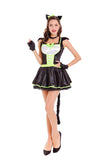 Womens Party Dress Cat Halloween Animal Costume Black And White