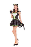 Womens Party Dress Cat Halloween Animal Costume Black And White