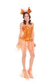 Womens Sexy Halloween Goldfish Mermaid Animal Costume Orange