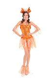 Womens Sexy Halloween Goldfish Mermaid Animal Costume Orange