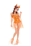 Womens Sexy Halloween Goldfish Mermaid Animal Costume Orange