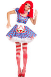 Womens Circus Clown Cosplay Halloween Costume Blue
