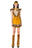 Sexy Pocahontas Indian Princess Halloween Costume Yellow