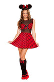 Sexy Women's Halloween Polka Dot Miss Mouse Costume Red
