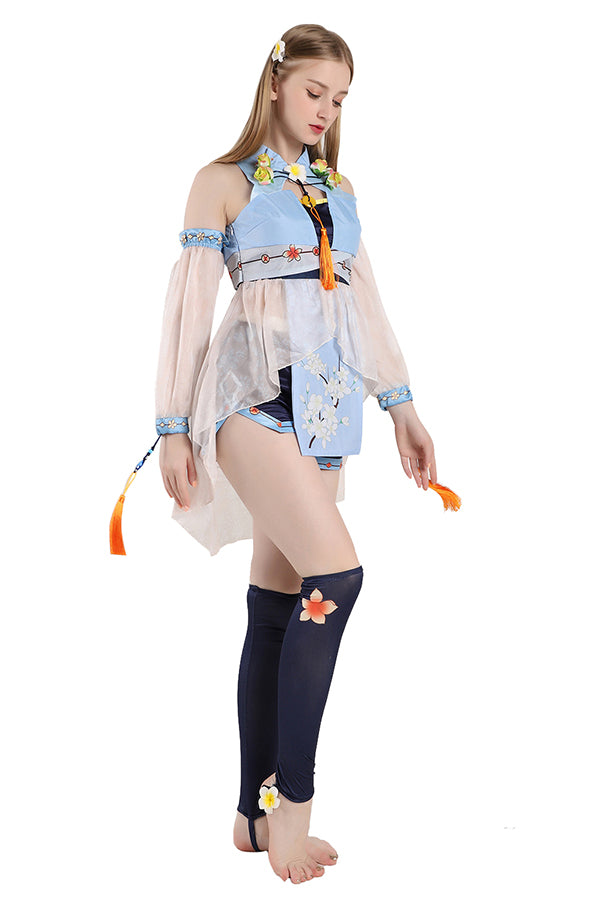 Sexy Anime Luo Tianyi Adult Halloween Japanese Costume Light Blue
