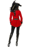 Cool Regal Pirate Halloween Costume For Women Red
