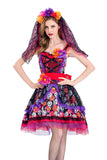 Fancy Ghost Halloween Zombie Bride Dress Costume Red