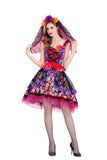 Fancy Ghost Halloween Zombie Bride Dress Costume Red