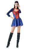 Cool Halloween Spiderman Robe Costume Pour Femmes Bleu