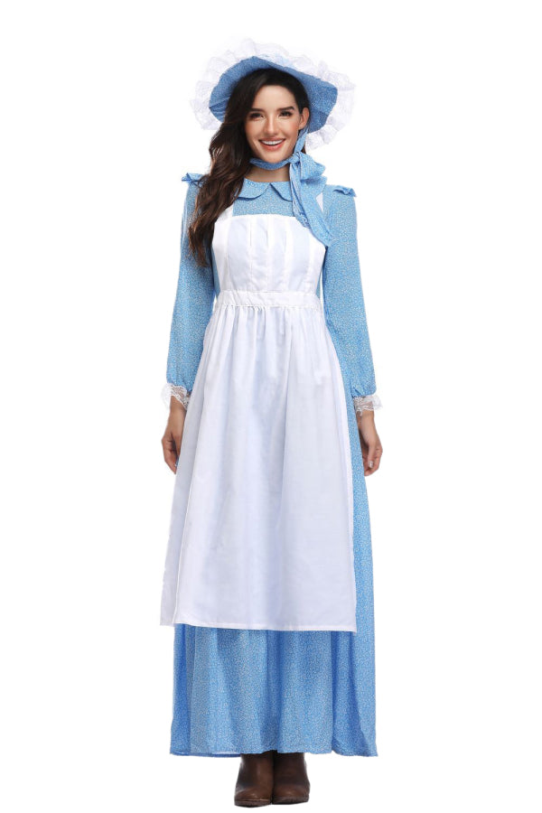 Adult Blue Village Maid Halloween Costume