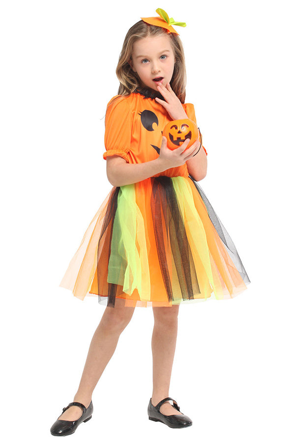Kids Halloween Pumpkin Tutu Costume
