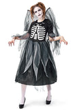 Adult Zombie Skeleton Angel Costume Black