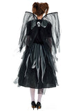 Adult Zombie Skeleton Angel Costume Black