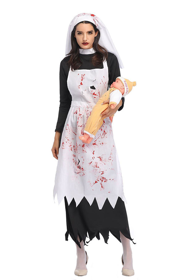 Womens Bloody Nun Halloween Costume
