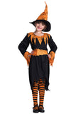 Girls Pumpkin Witch Halloween Costume