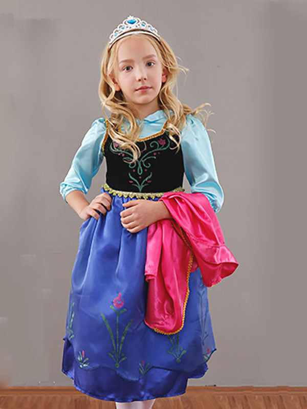 Elsa And Anna Frozen Halloween Costume Princess Dress Light Blue