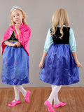 Elsa et Anna Frozen Costume d'Halloween Robe de Princesse Bleu Clair