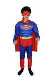 Muscle Superman Halloween Costume Superhero Cosplay Costume Berry Red