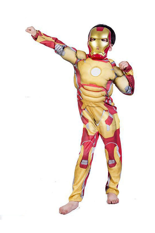 Marvel Avengers Iron Man Halloween Costume For Boys Gold