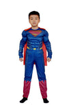 Halloween Superhero Cosplay Costume Superman Jumpsuit Mazarine
