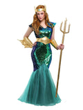 Sexy Sequined Mermaid Costume Green
