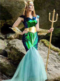 Sexy Sequined Mermaid Costume Green