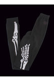 Chaussettes Hautes Imprimé Squelette Bas d'Halloween Noir