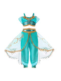 Halloween Aladdin Princess Cosplay Dress For Girls Green