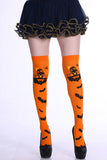 Halloween Cosplay Bat Print Stockings Orange