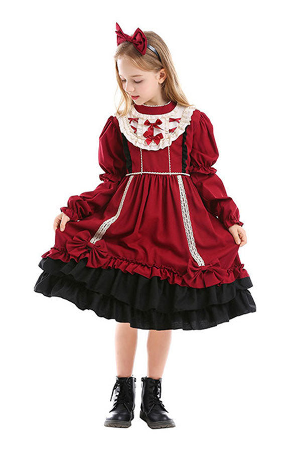 Red Gothic Lolita Dress For Kids