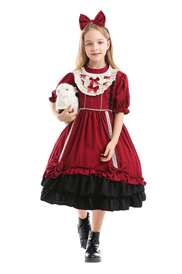 Red Gothic Lolita Dress For Kids