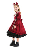 Red Gothic Lolita Dress For Kids