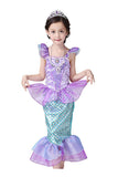 Fairy Tale Mermaid Princess Dress Halloween Costume Purple