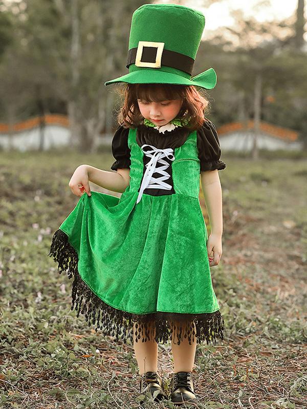 Enfants Irlandais Leprechaun Girl Dress Costume St. Patrick's Day