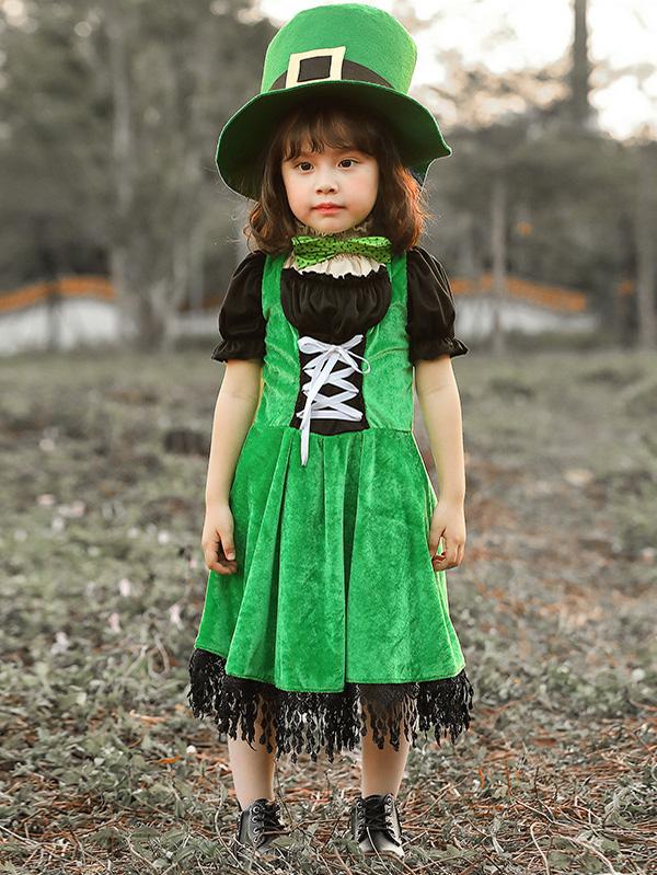 Enfants Irlandais Leprechaun Girl Dress Costume St. Patrick's Day
