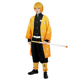 Demon Slayer Agatsuma Zenitsu Cosplay Cloak Robe Set