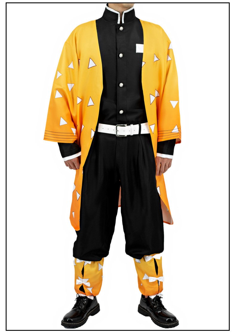 Zenitsu Cosplay Kimono Robe Suit Demon Slayer