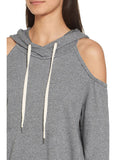 Pinkqueen Off Shoulder Hooded Sweatshirt Cut Out Tops