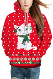 Drawstring Cute Kitty Christmas Hoodie