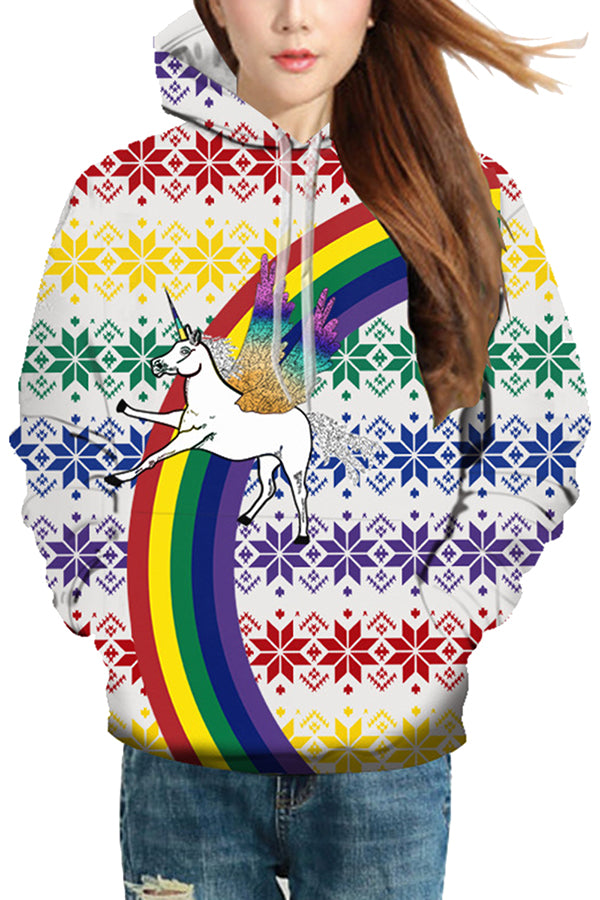 Rainbow Unicorn Ugly Christmas Hoodie